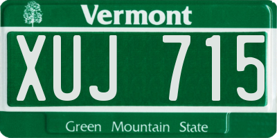 VT license plate XUJ715