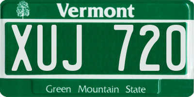 VT license plate XUJ720