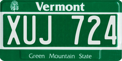 VT license plate XUJ724
