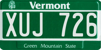 VT license plate XUJ726