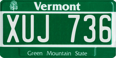 VT license plate XUJ736