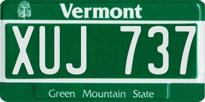VT license plate XUJ737