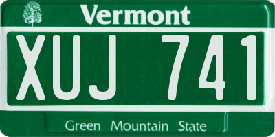 VT license plate XUJ741