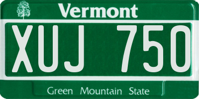 VT license plate XUJ750