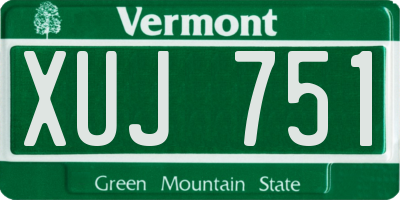 VT license plate XUJ751