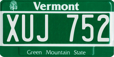 VT license plate XUJ752