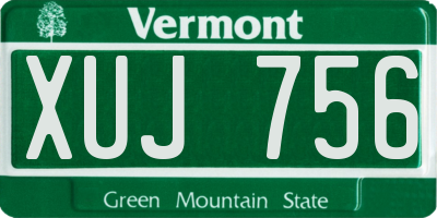 VT license plate XUJ756
