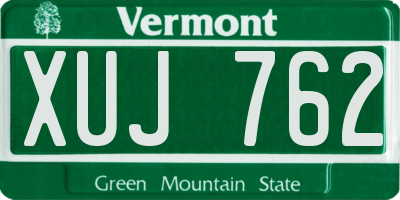 VT license plate XUJ762