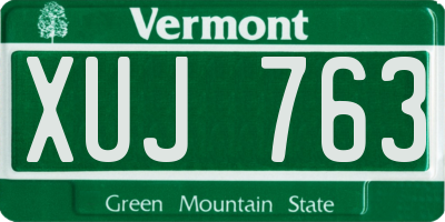 VT license plate XUJ763