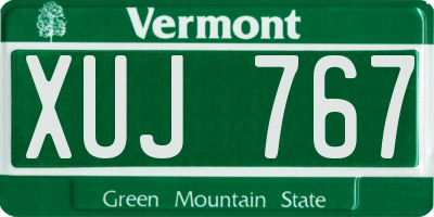 VT license plate XUJ767