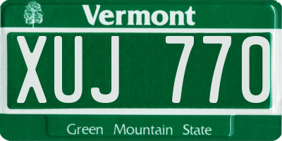 VT license plate XUJ770