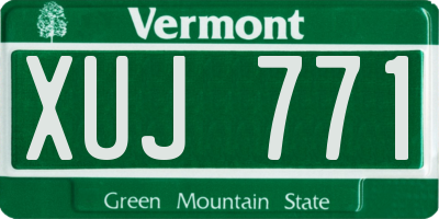 VT license plate XUJ771