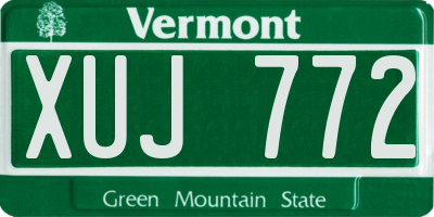 VT license plate XUJ772