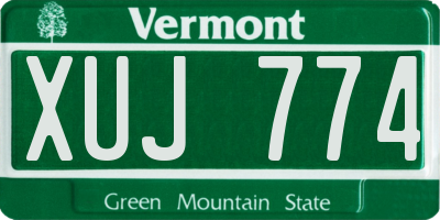 VT license plate XUJ774