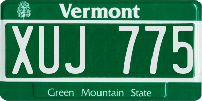 VT license plate XUJ775