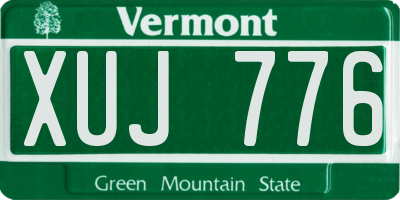 VT license plate XUJ776