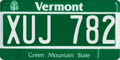VT license plate XUJ782