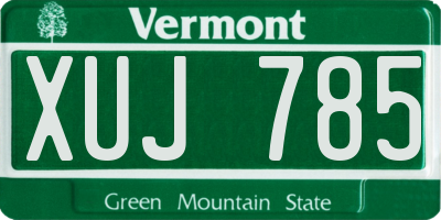 VT license plate XUJ785