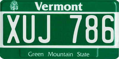 VT license plate XUJ786