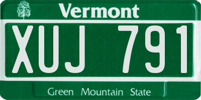 VT license plate XUJ791