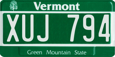 VT license plate XUJ794