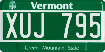 VT license plate XUJ795
