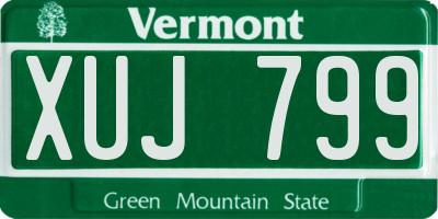 VT license plate XUJ799