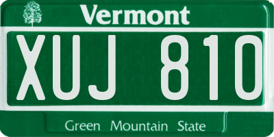VT license plate XUJ810