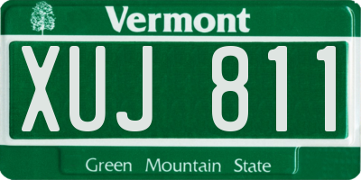 VT license plate XUJ811