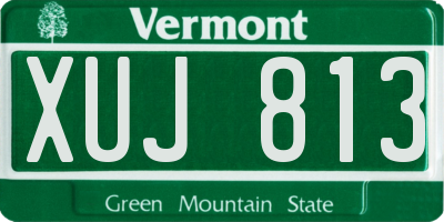 VT license plate XUJ813
