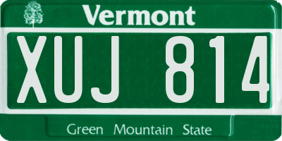 VT license plate XUJ814