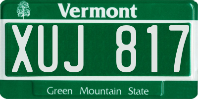 VT license plate XUJ817