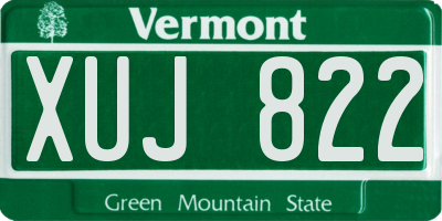 VT license plate XUJ822