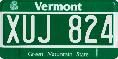 VT license plate XUJ824