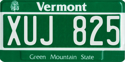 VT license plate XUJ825