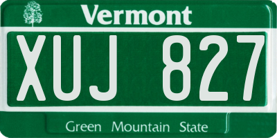 VT license plate XUJ827