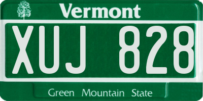 VT license plate XUJ828