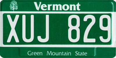 VT license plate XUJ829