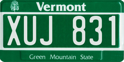 VT license plate XUJ831