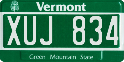 VT license plate XUJ834