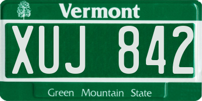 VT license plate XUJ842