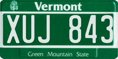 VT license plate XUJ843