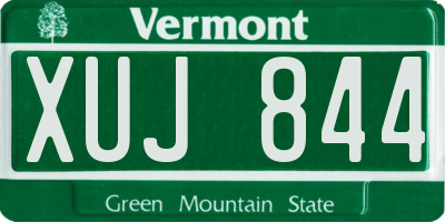 VT license plate XUJ844