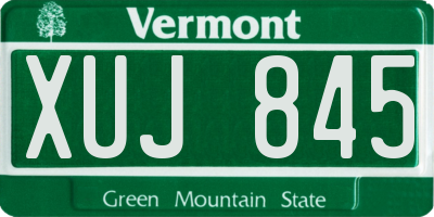 VT license plate XUJ845