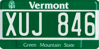 VT license plate XUJ846