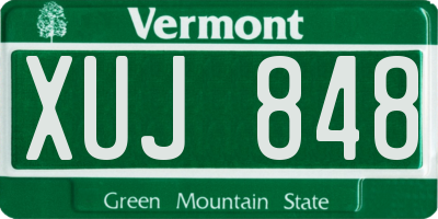 VT license plate XUJ848