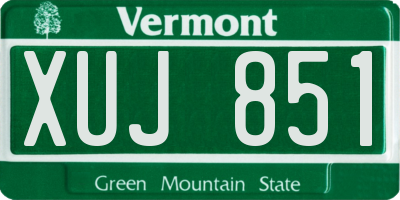 VT license plate XUJ851