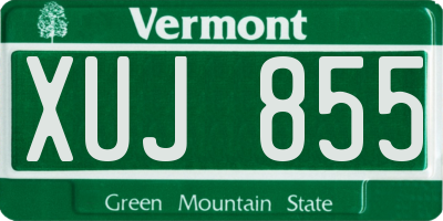VT license plate XUJ855