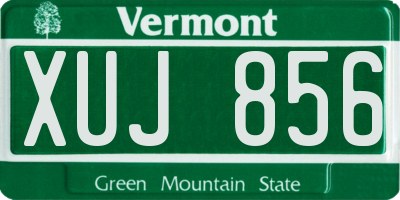 VT license plate XUJ856