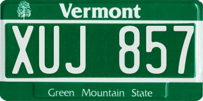 VT license plate XUJ857